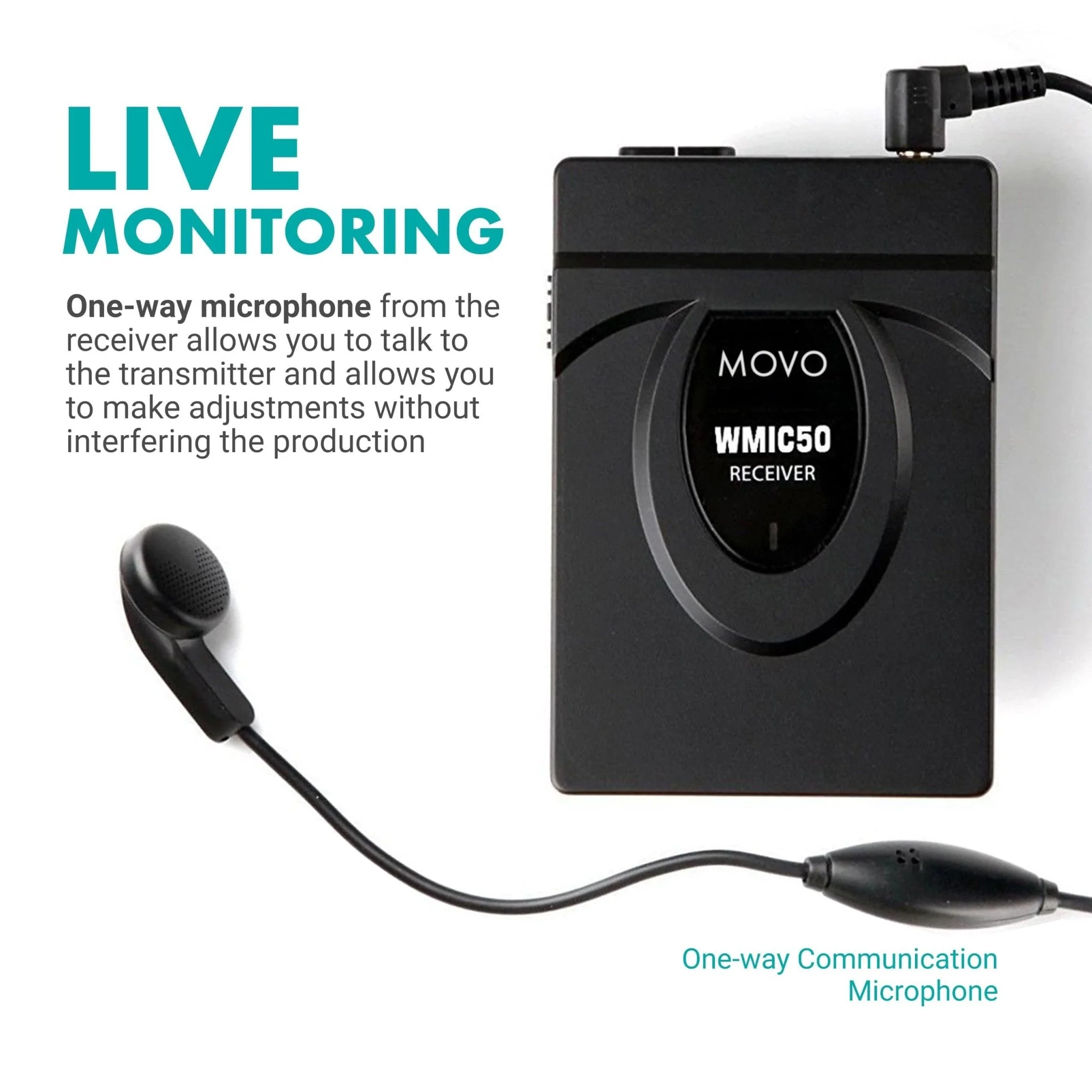 WMIC50 | 2.4GHz Wireless Microphone Lavalier System | Movo - Image 4