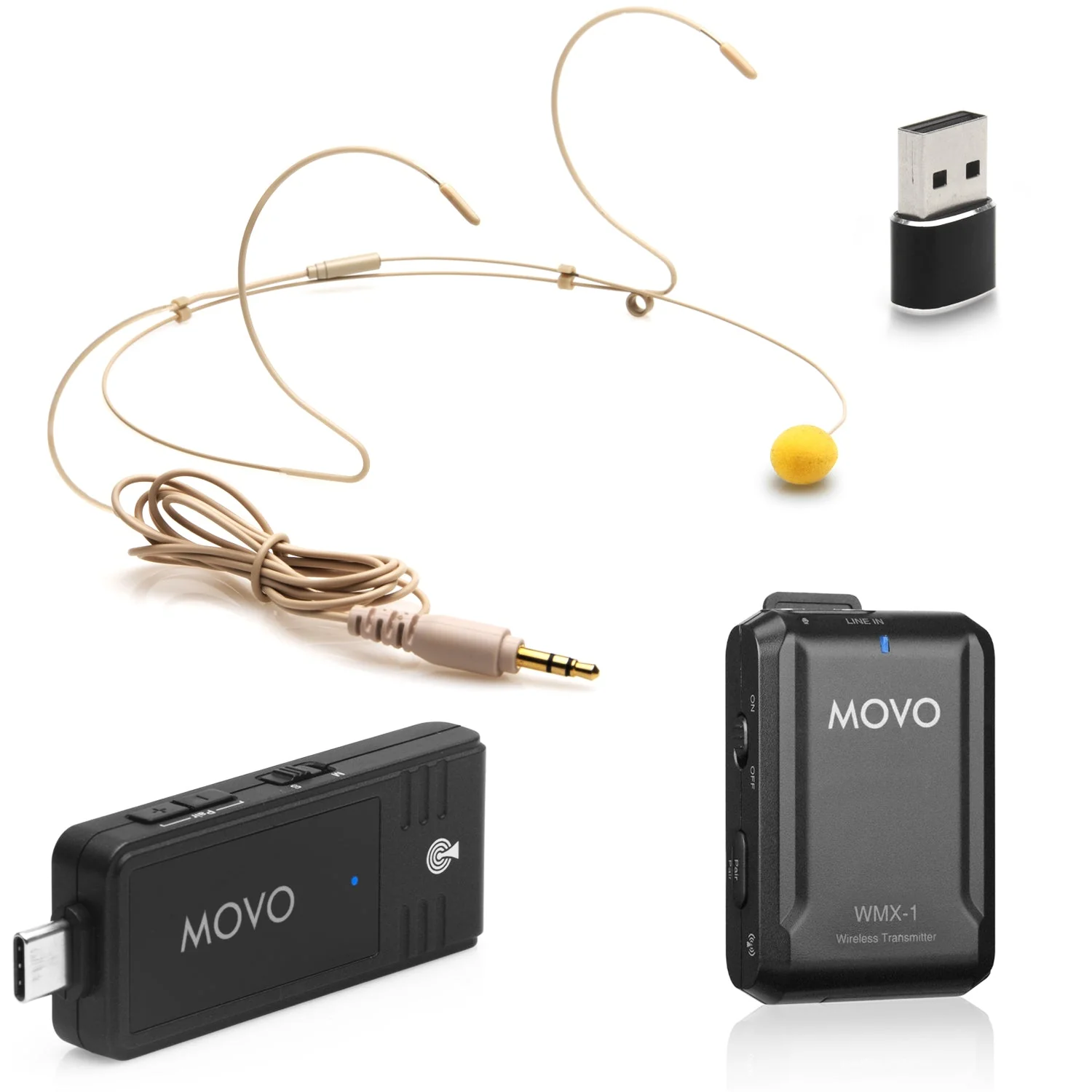 WMX-1-UH | Wireless USB and USB-C Lavalier Microphone | Movo