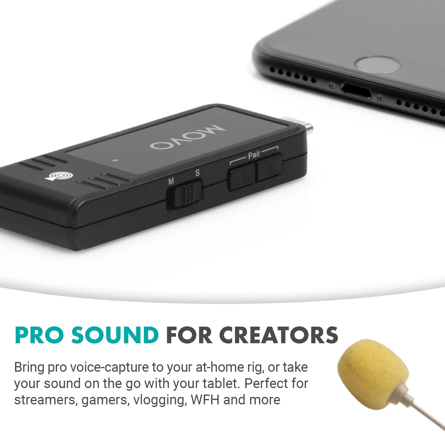 WMX-1-UH | Wireless USB and USB-C Lavalier Microphone | Movo - Image 3