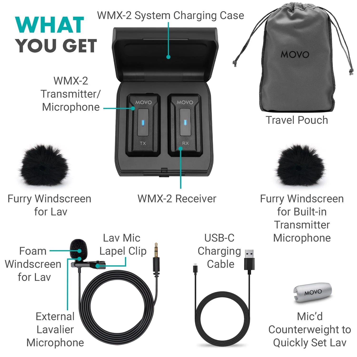 WMX-2 | Wireless Lavalier Microphone System | Movo - Image 8