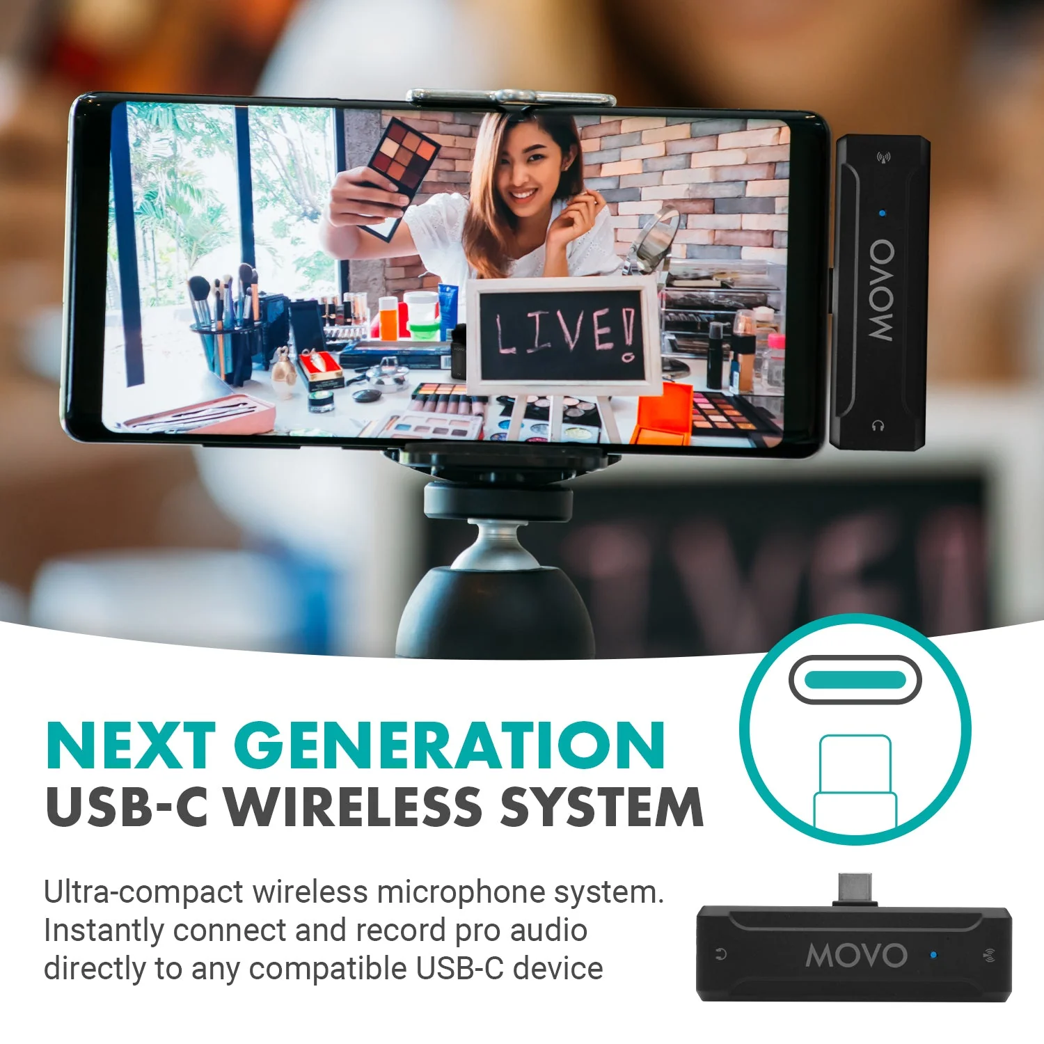 WMX-2-C | Wireless Lavalier Microphone for Android | Movo - Image 2
