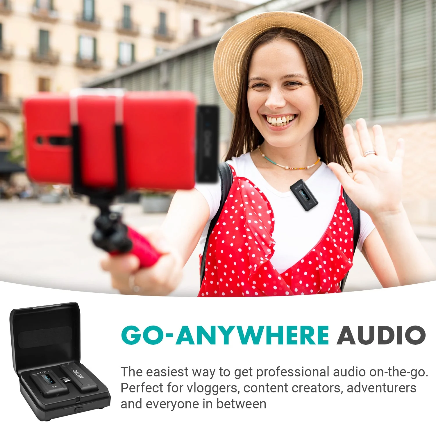 WMX-2-C | Wireless Lavalier Microphone for Android | Movo - Image 3