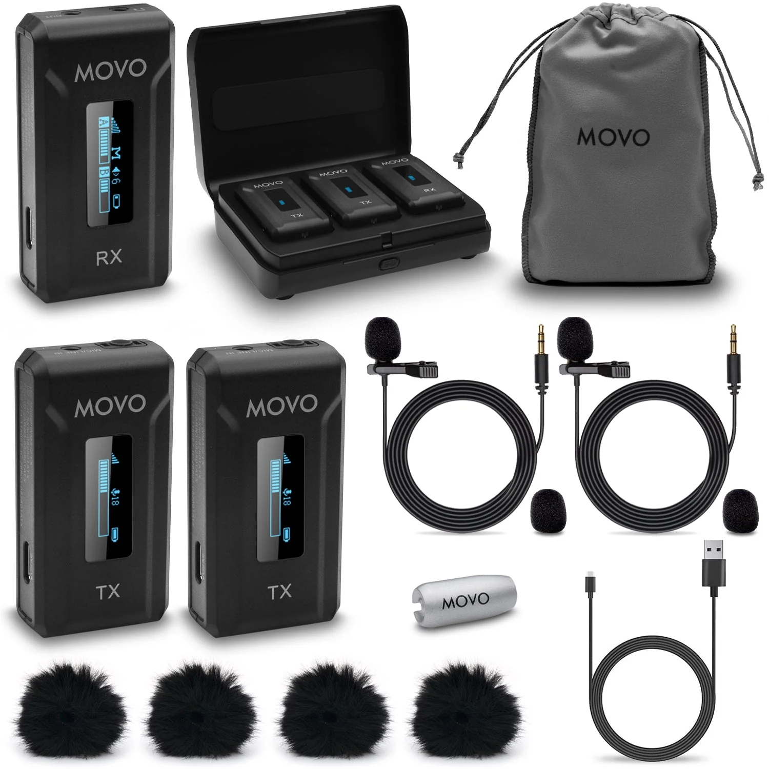 WMX-2-DUO | Dual Wireless Lav Mic System | Movo - Image 2