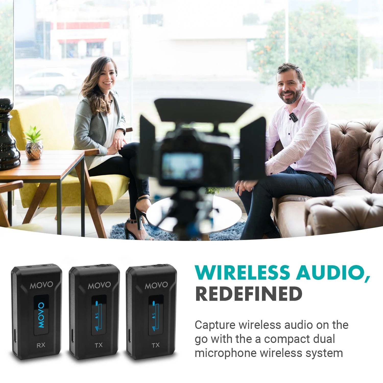 WMX-2-DUO | Dual Wireless Lav Mic System | Movo - Image 3