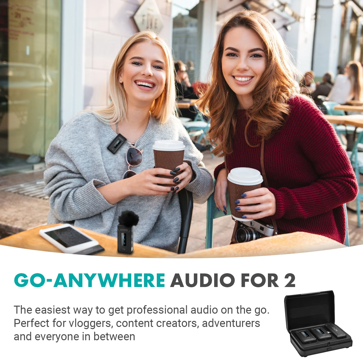 WMX-2-L-DUO | iPhone Wireless Lav Mic System | Movo - Image 4