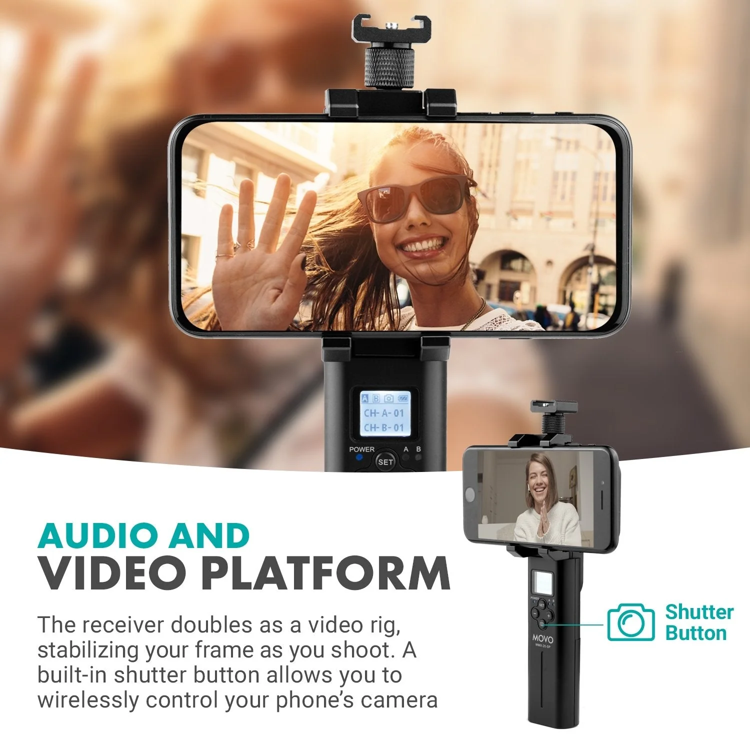 WMX-20-SP | Handheld Receiver for UHF Wireless Lav Mic System | Movo - Image 6