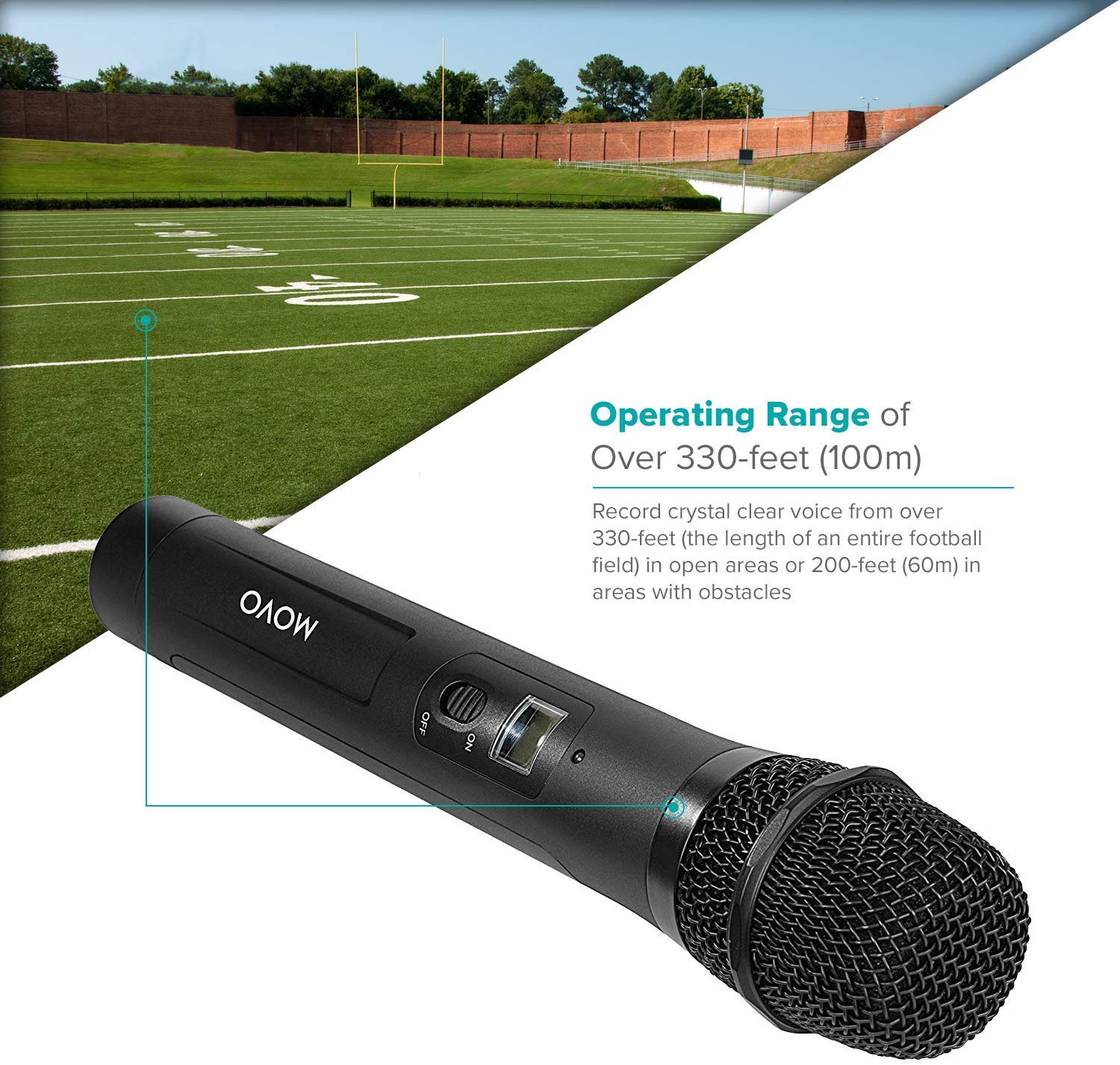 WMX-20-TH | Wireless Mic with Built-in Transmitter | Movo - Image 2