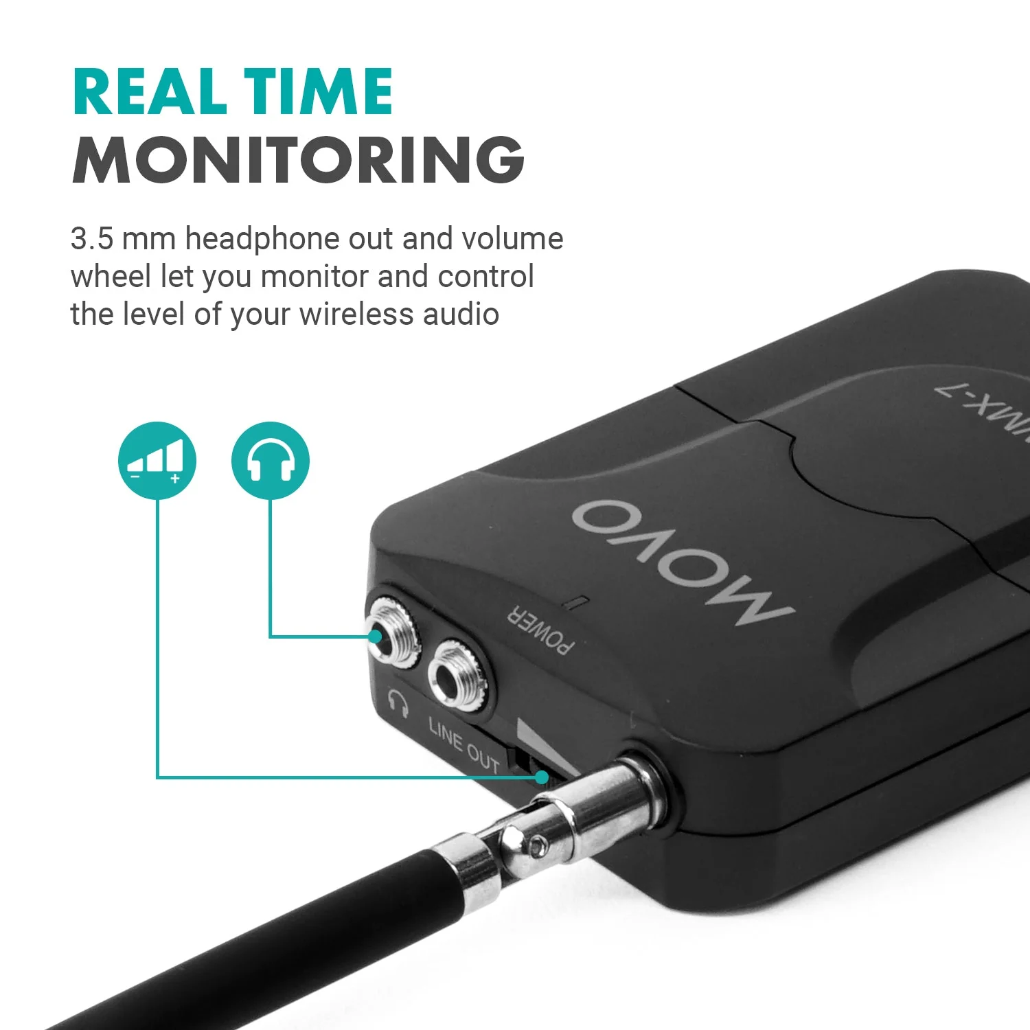 WMX-7-RX | VHF Wireless Receiver for WMX-7 Microphone System | Movo - Image 7