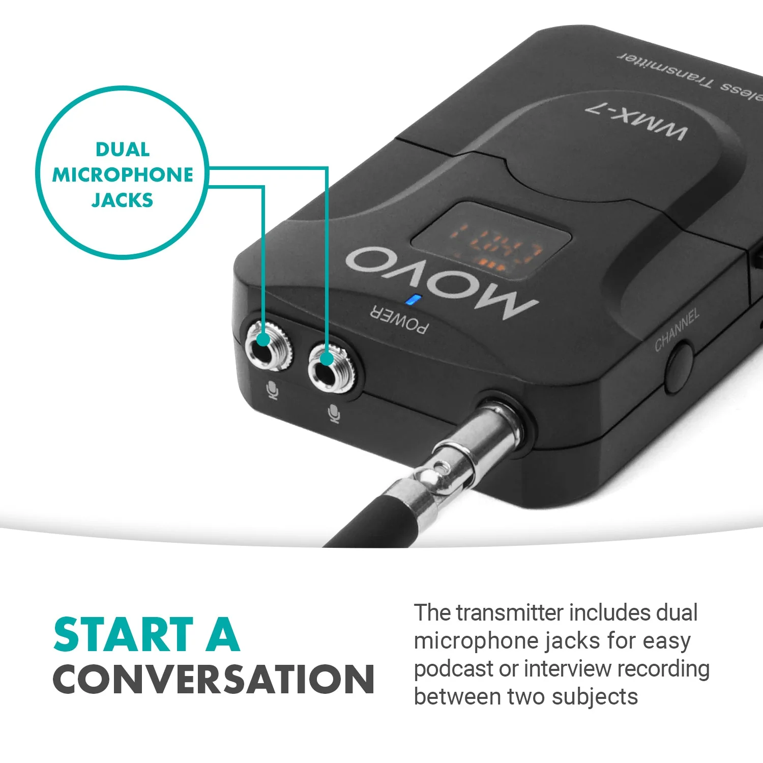 WMX-7-SP | Wireless VHF Lavalier Microphone Smartphone System | Movo - Image 7