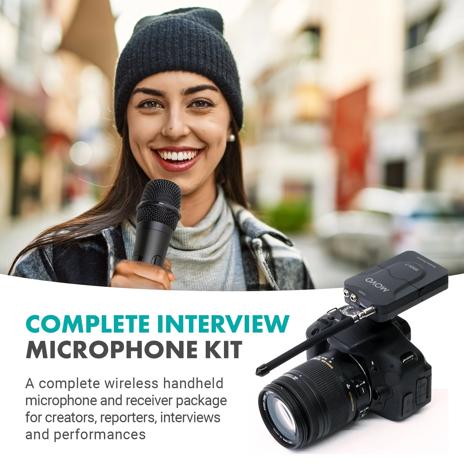 WMX-7-TH+RX | VHF Handheld Wireless Microphone System | Movo - Image 2