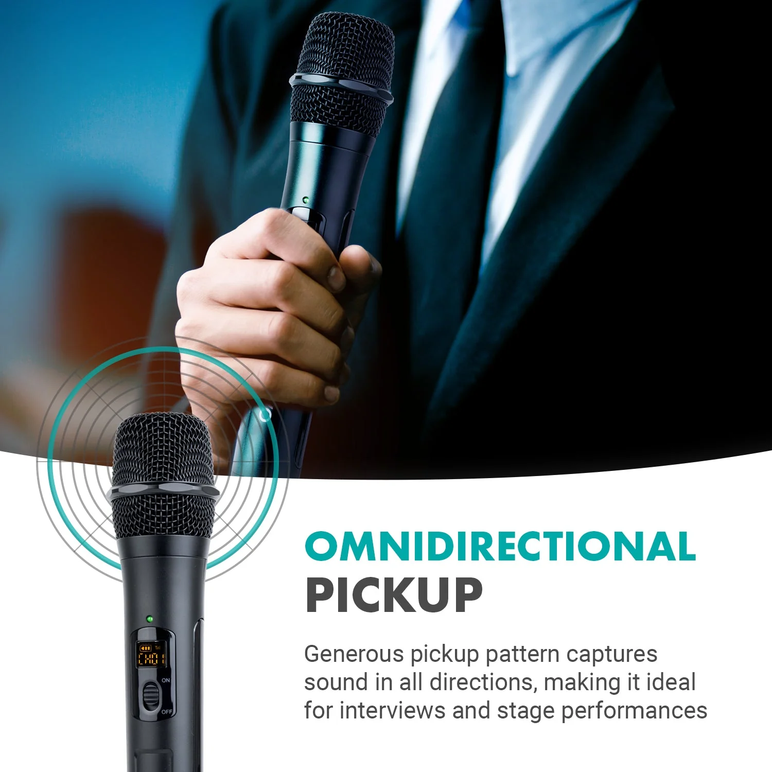 WMX-7-TH+RX | VHF Handheld Wireless Microphone System | Movo - Image 4