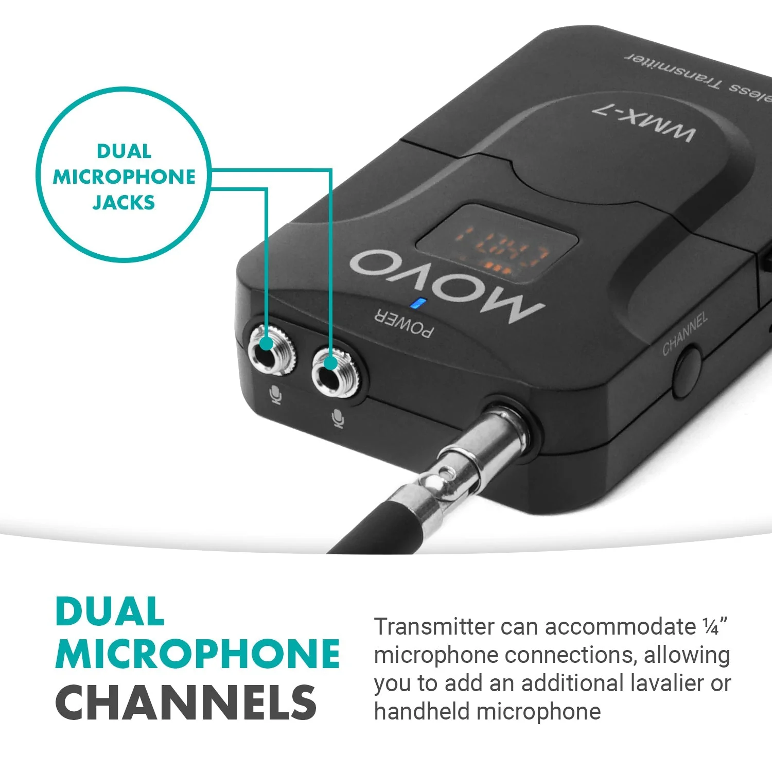 WMX-7-TX | Lavalier Microphone and Wireless Transmitter| Movo - Image 7