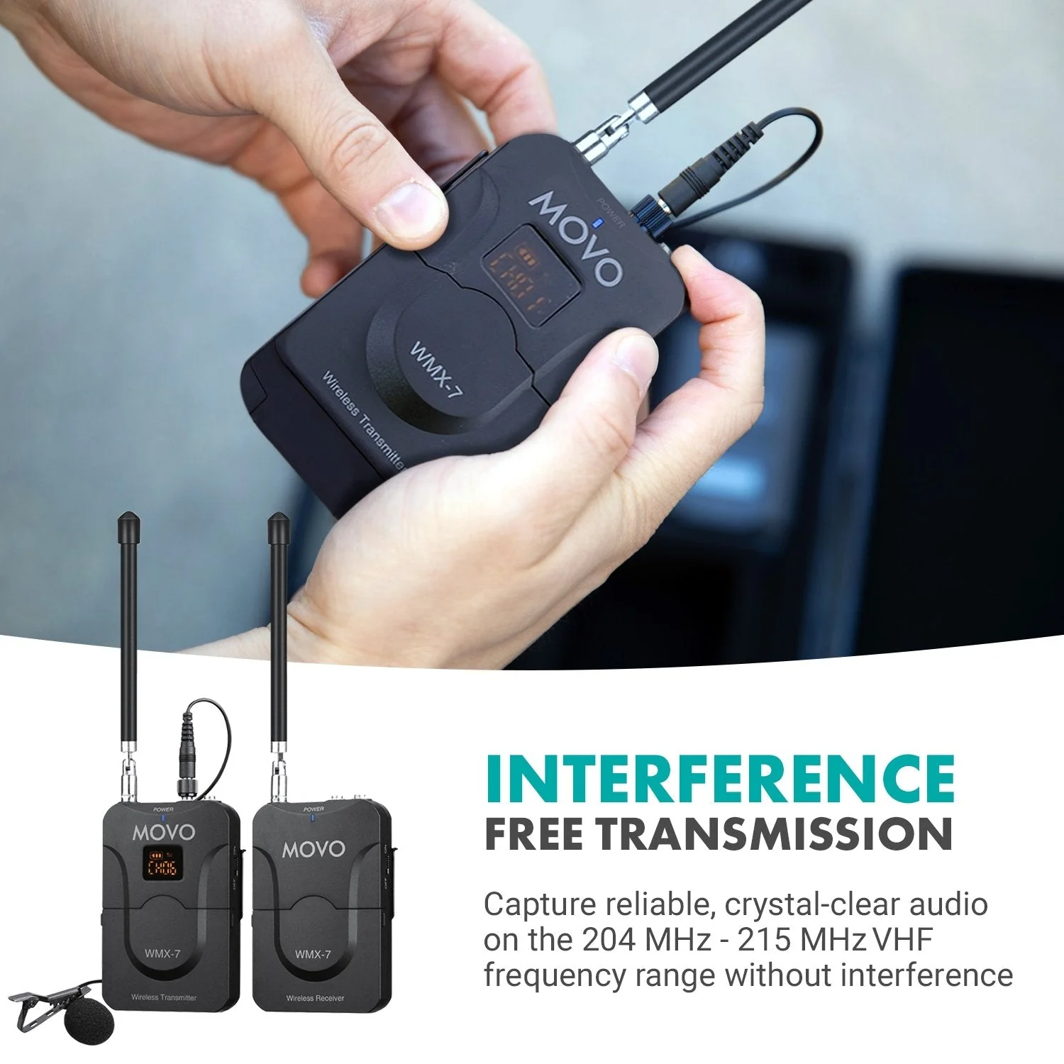 WMX-7 | VHF 12-Channel Wireless Microphone System | Movo - Image 5