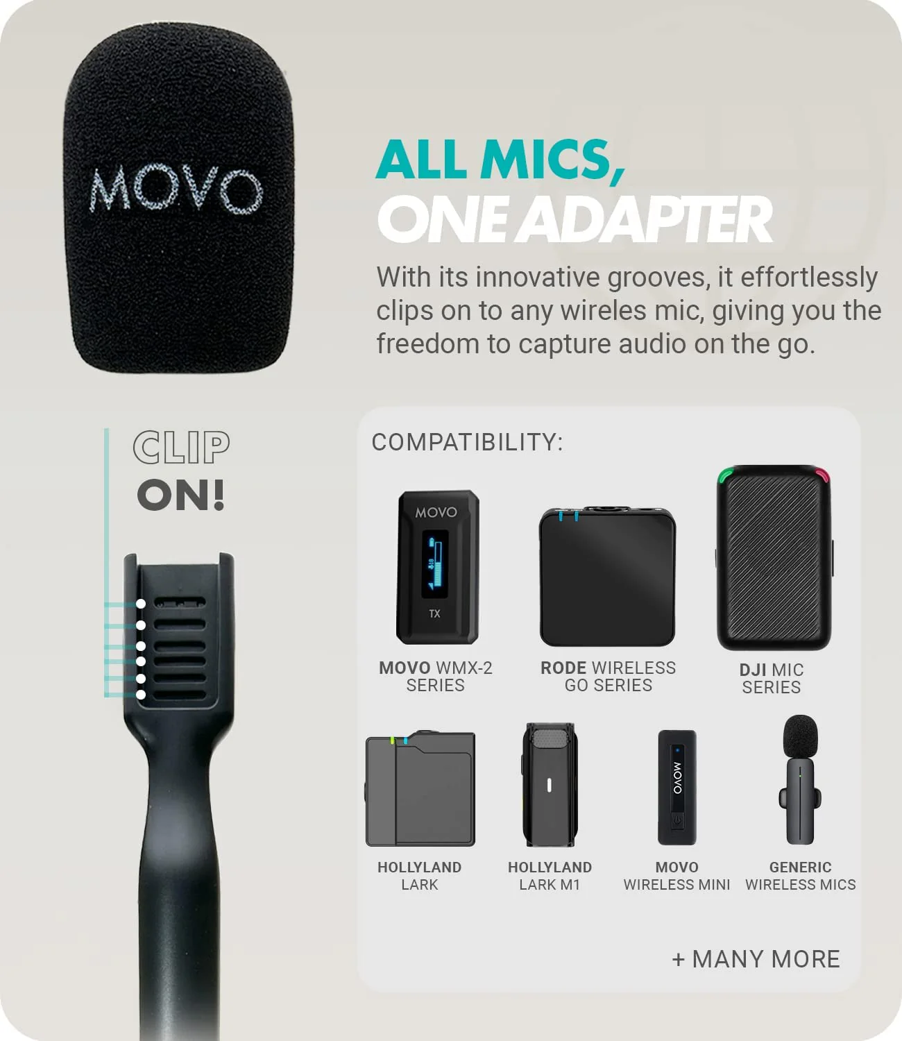 WMX-HM | Handheld Interview Wireless Mic Handle | Movo - Image 3