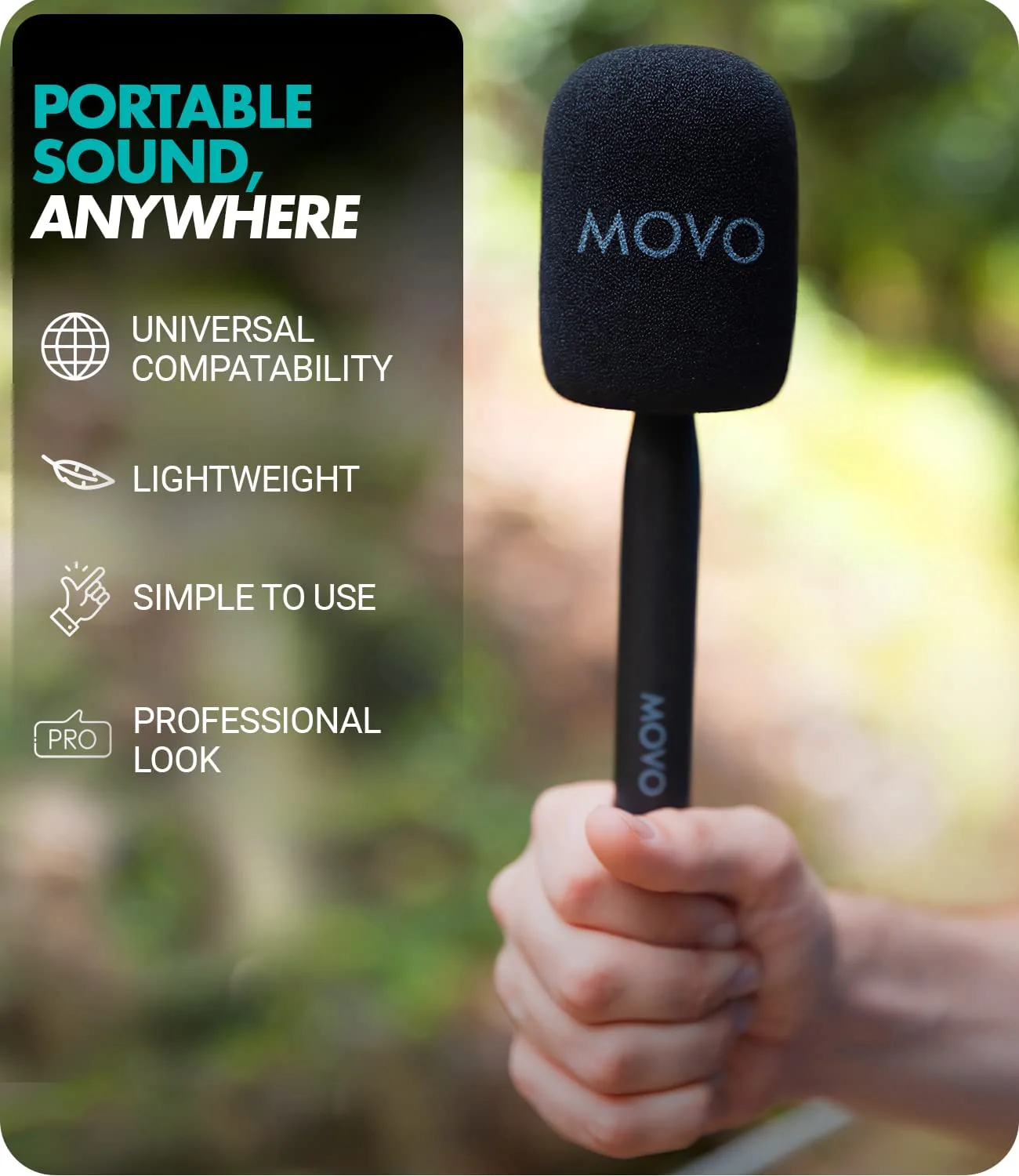 WMX-HM | Handheld Interview Wireless Mic Handle | Movo - Image 4