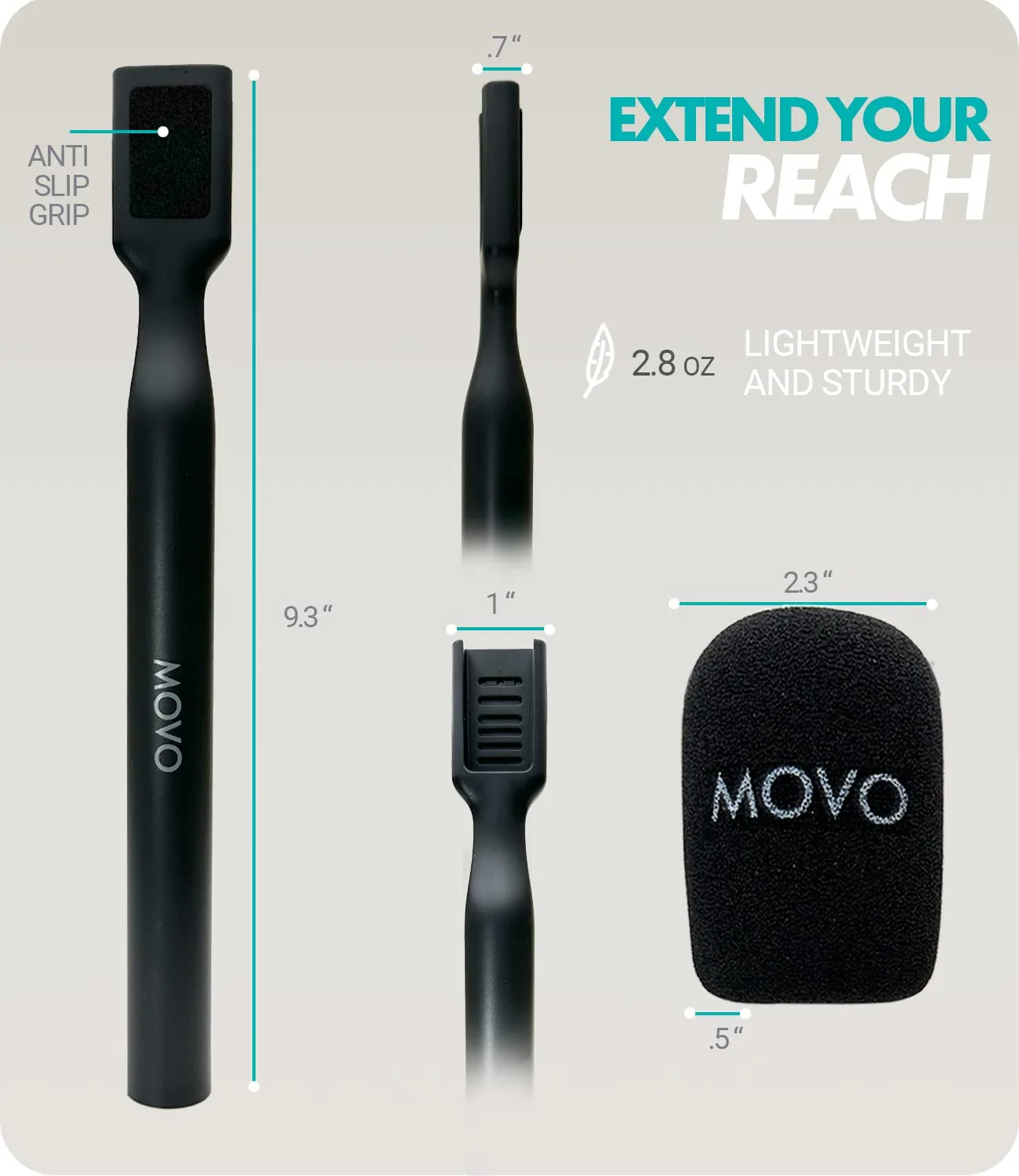 WMX-HM | Handheld Interview Wireless Mic Handle | Movo - Image 5
