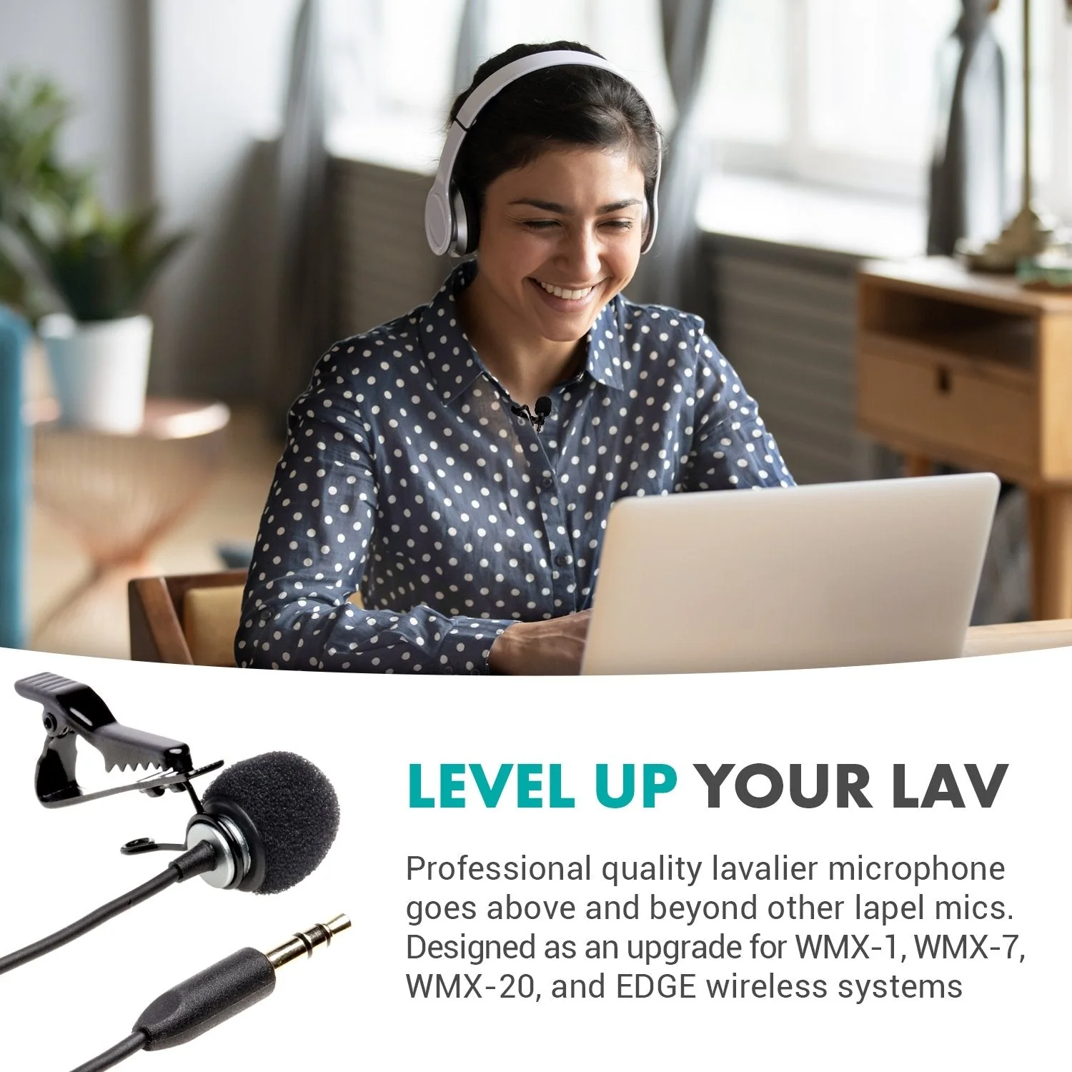WMX-LAV | Upgraded TRS Lav Mic for Wireless Systems | Movo - Image 2
