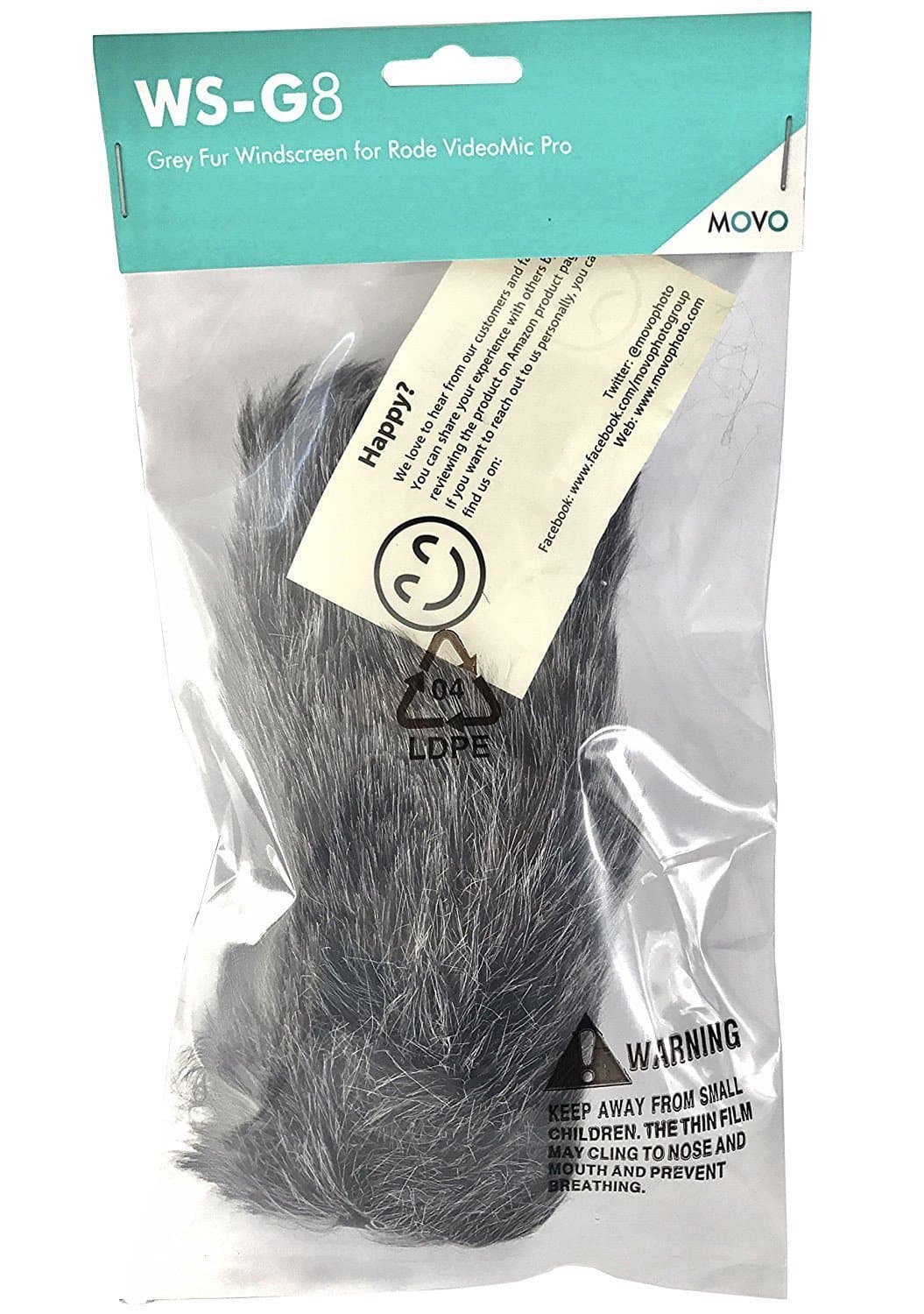WS-G8 | Rode VideoMic Pro & VideoMic Pro R Microphone Wind Muff | Movo - Image 4