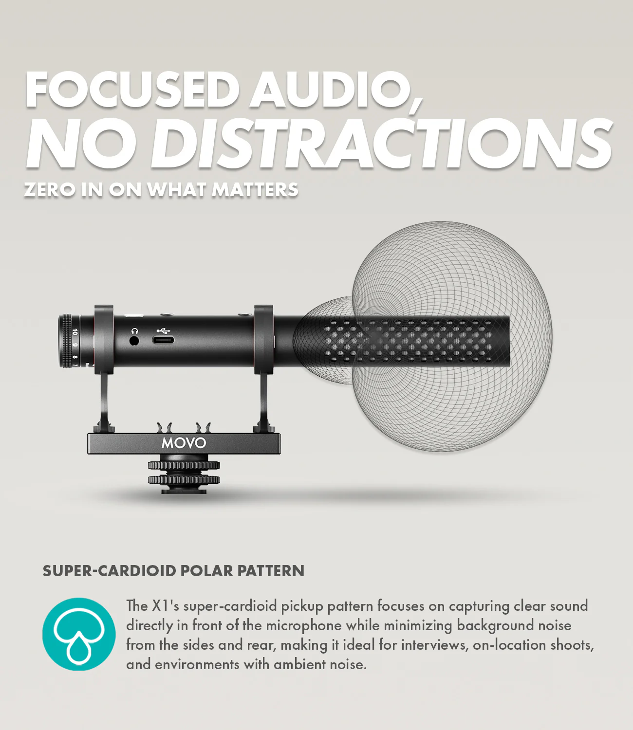 X1 | Supercardoid Video Microphone | Movo - Image 6